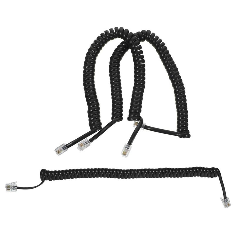3pcs Coiled Telephone Cords Landline Phone Cord Spiral Receiver Wire for Home Office Use Compatible with Desk Phones - Image 1