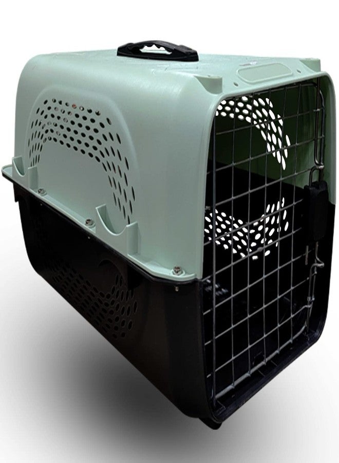 KittuPet صندوق نقل الحيوانات الأليفة KittuPet للكلاب والقطط والأرانب، مزود بمقبض بلاستيكي وباب مفصلي، قابل للطي والطي، مقاس 19.5 × 13 × 12.5 بوصة، مناسب للقطط الصغيرة (قفص مقاس 18 بوصة). - Image 1