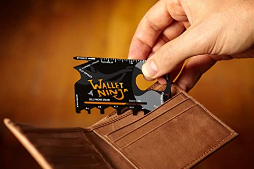 Wallet Ninja Multitool Card – 18 in 1 Credit Card Size Multi-Tool for Quick Repairs, EDC Survival Gear, Bottle Opener, Camping – Cool Gadget and Stocking Stuffer – Black (3) - Image 3
