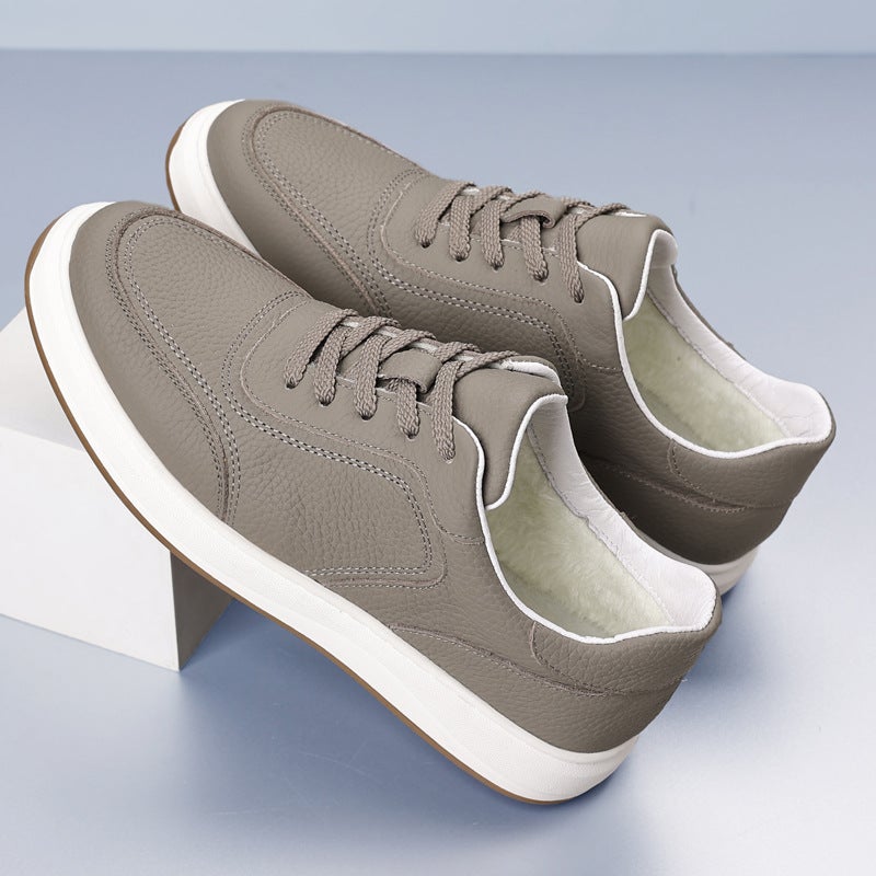 Winter Men'S Cotton Shoes Top Layer Cowhide Fleece-Lined Men'S Warm Leather Shoes Soft Bottom Soft Surface Men'S Shoes Cotton Shoes - Image 3