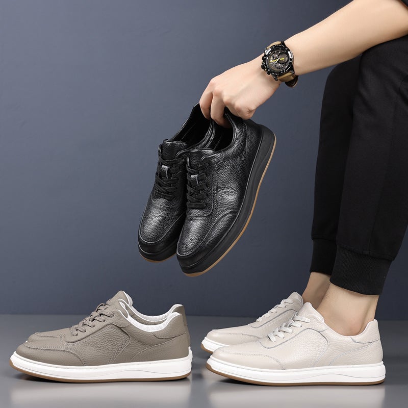 Winter Men'S Cotton Shoes Top Layer Cowhide Fleece-Lined Men'S Warm Leather Shoes Soft Bottom Soft Surface Men'S Shoes Cotton Shoes - Image 5
