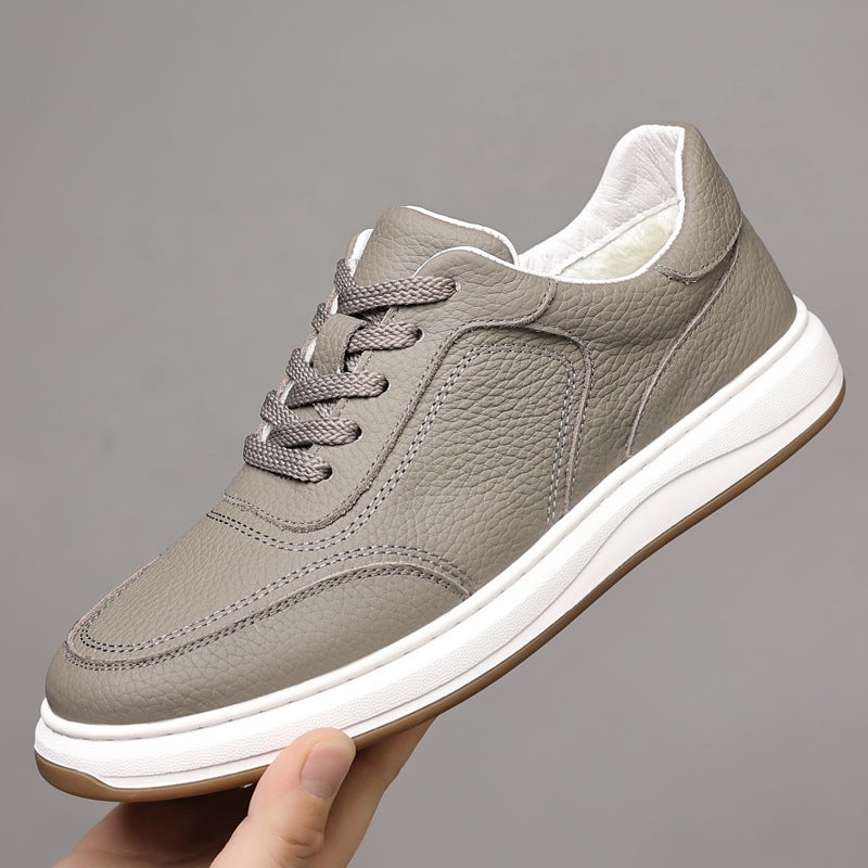 Winter Men'S Cotton Shoes Top Layer Cowhide Fleece-Lined Men'S Warm Leather Shoes Soft Bottom Soft Surface Men'S Shoes Cotton Shoes - Image 4