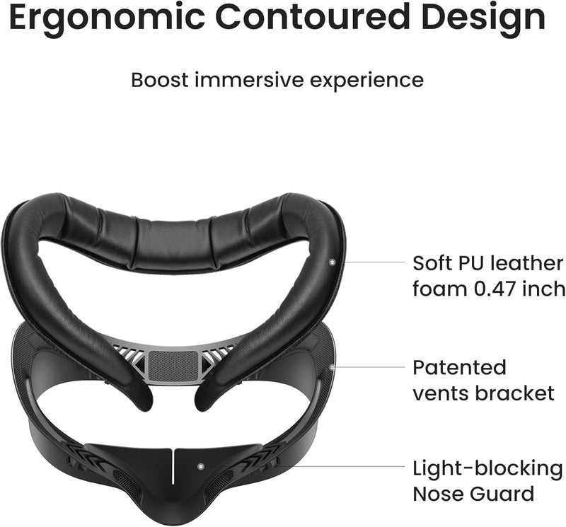 كيوي ديزاين وسادات الواجهة الوجهية V4 من تصميم KIWI متوافقة مع Oculus/Meta Quest 3S، غير متوافقة مع Meta Quest 3 - Image 3