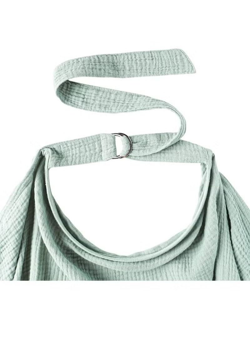 Gonice - Muslin Nursing Cover for Baby Breastfeeding, Breathable 100% Cotton Breastfeeding Cover with Rigid Hoop for Mother Nursing Apron 71*95CM - Image 1