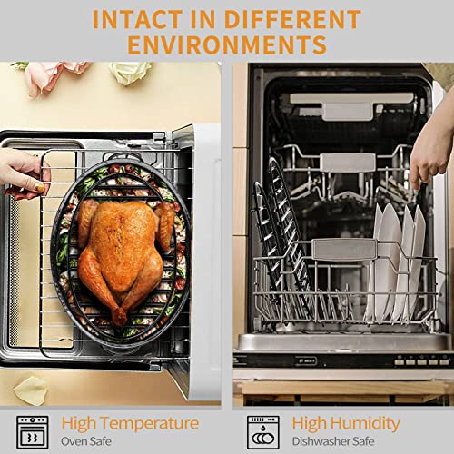 JY COOKMENT Roasting Rack with Integrated Feet, Cooling Drying Rack With Enameled Coating, PTFE Free, Great for Cooking, Roasting, Drying, Grilling, Dishwasher Safe (12.5"x8.5") - Image 5