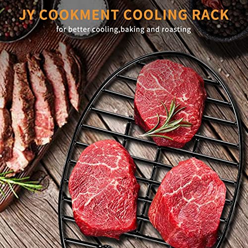 JY COOKMENT Roasting Rack with Integrated Feet, Cooling Drying Rack With Enameled Coating, PTFE Free, Great for Cooking, Roasting, Drying, Grilling, Dishwasher Safe (12.5"x8.5") - Image 4