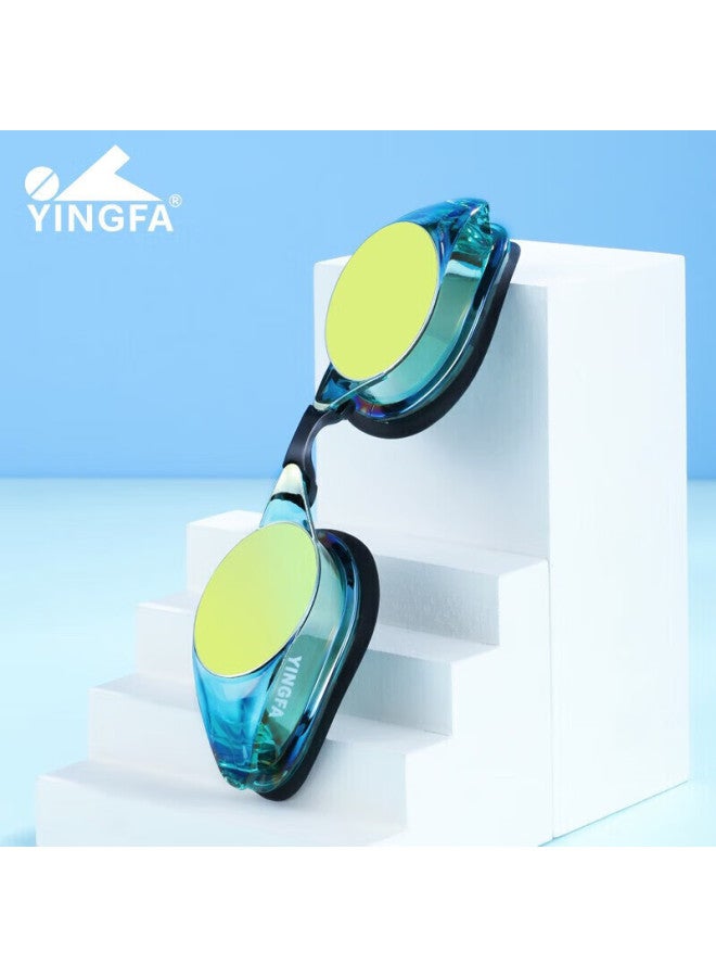 Yingfa Swimming Goggles, Anti-fog, High-definition, For Compeions And Training, Coated, Small Frame, For Teenagers, Men And Women, Y570afm, Green - Image 1