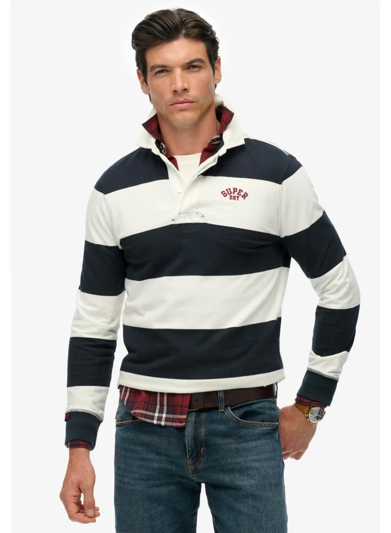 Vintage Athletic Stripe Rugby Top