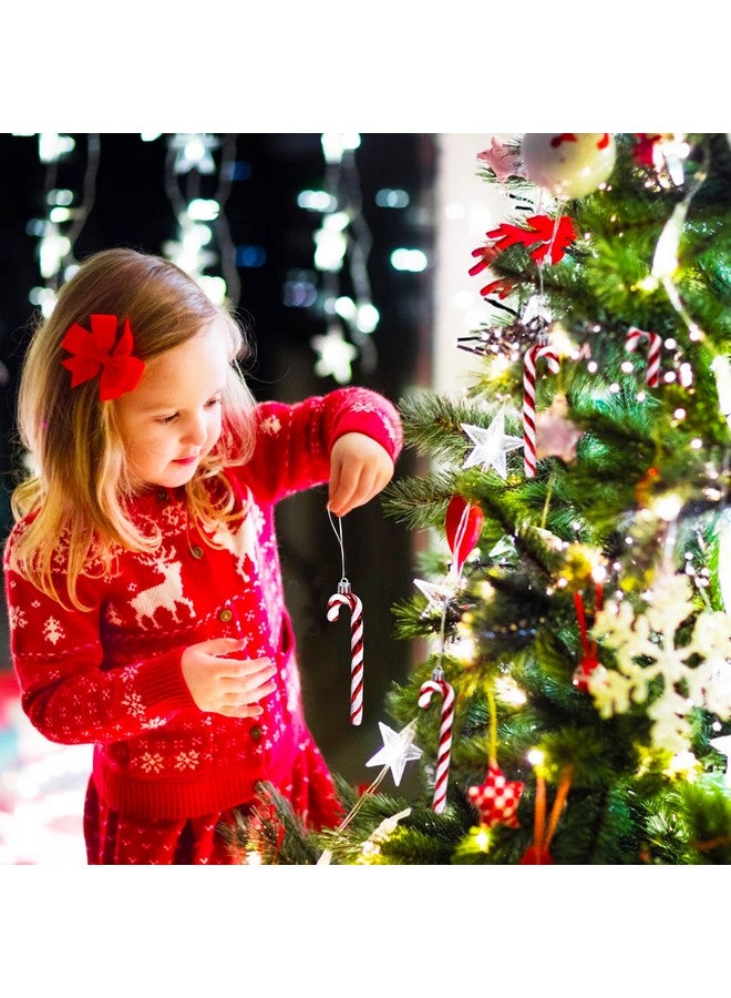 جي هول مجموعة من 12 قطعة من زينة عيد الميلاد على شكل عصا حلوى، زينة عيد الميلاد على شكل عصا حلوى حمراء وبيضاء، زينة معلقة لشجرة عيد الميلاد، لوازم حفلات العطلات، هدايا زينة - Image 5