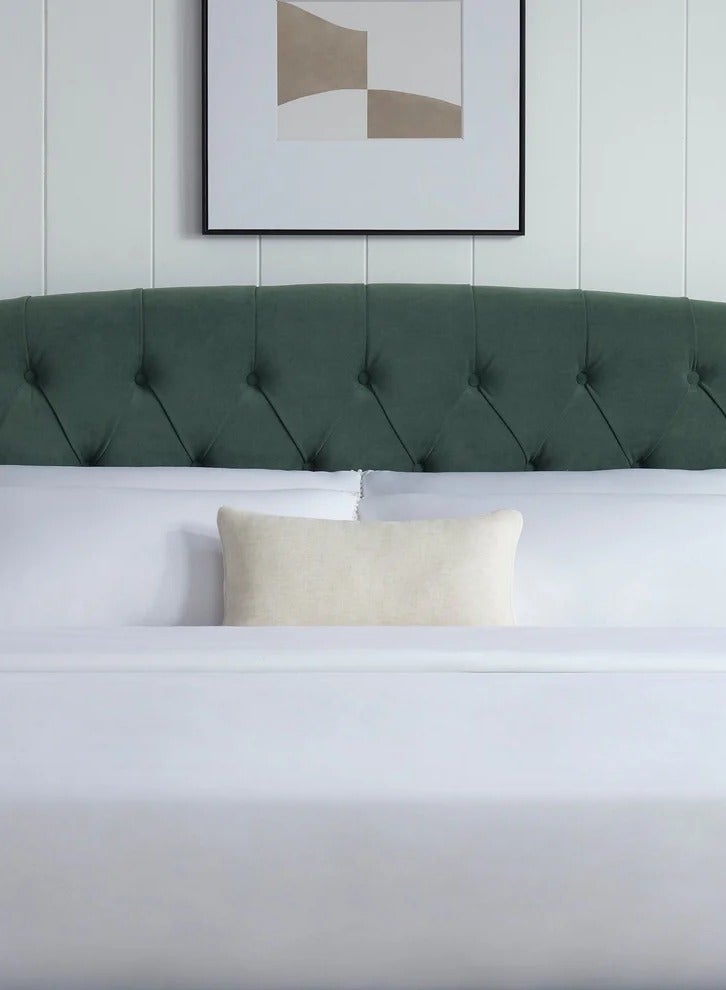 ملاذ هاوس سرير مبطن بأزرار - MZBDN01-GRN-120 سم - مصنوع من قماش ناعم مع لوح رأس مبطن بأزرار - 120 سم - الأبعاد: ارتفاع 120 سم × طول 195 سم - طول 195 سم × ارتفاع 120 سم × عرض 120 سم - Image 4