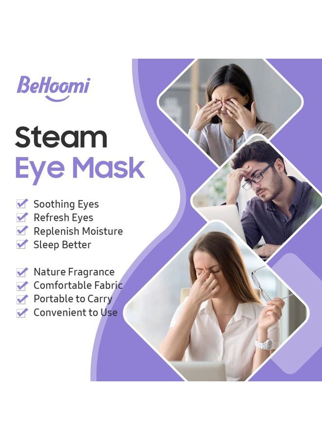 BeHoomi Steam Eye Mask, 10 Packs Heated Eye Mask, Self Heating Disposable SPA Warm Compress for Eyes Sleep Mask, Travel Essentials & Relaxation Gifts, Stocking Stuffers (Lavender Scent) - Image 3