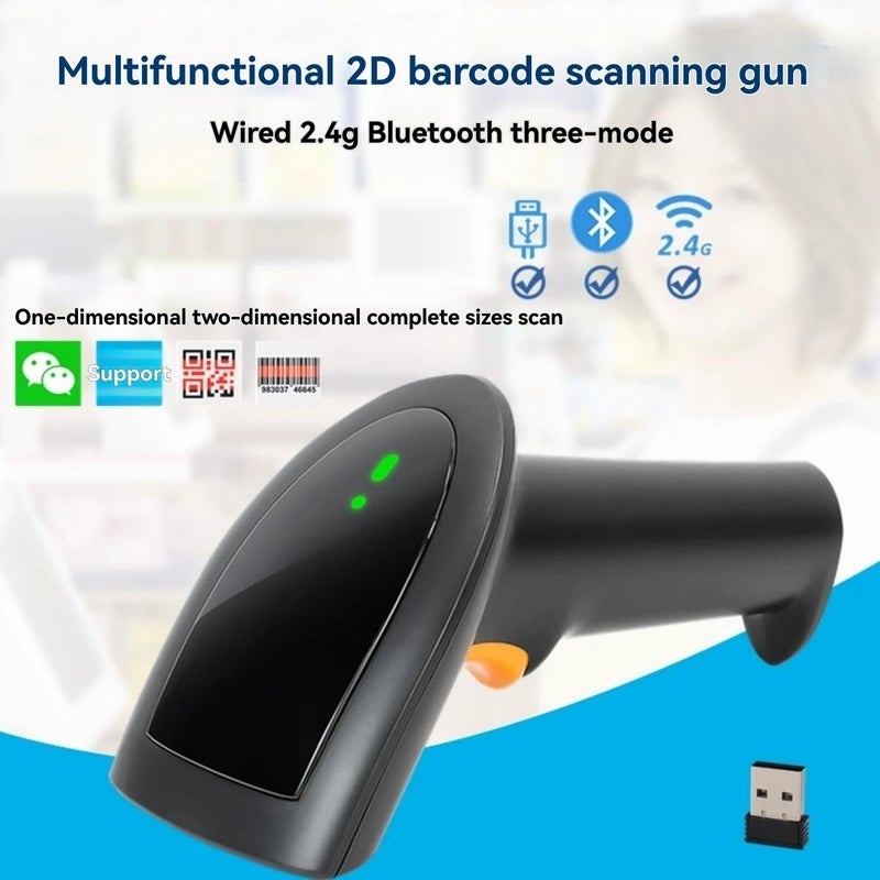 Wireless Barcode Scanner: 300 Scans Per Second, 32-Bit CPU, Triple-Mode Connectivity - Hands-Free Foldable Stand, 100000 Offline Storage, 1M Drop Resistance QR Scanner for Retail Warehouse Logistics - Image 5