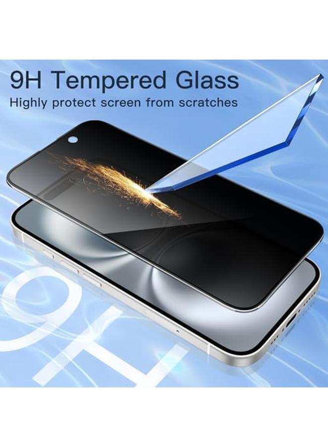 Jetech Privacy Full Coverage Screen Protector For Iphone 16 6.1 Inch Black Edge Anti Spy Tempered Glass Film With Easy Installation Tool Case Friendly 2 Pack - Image 5