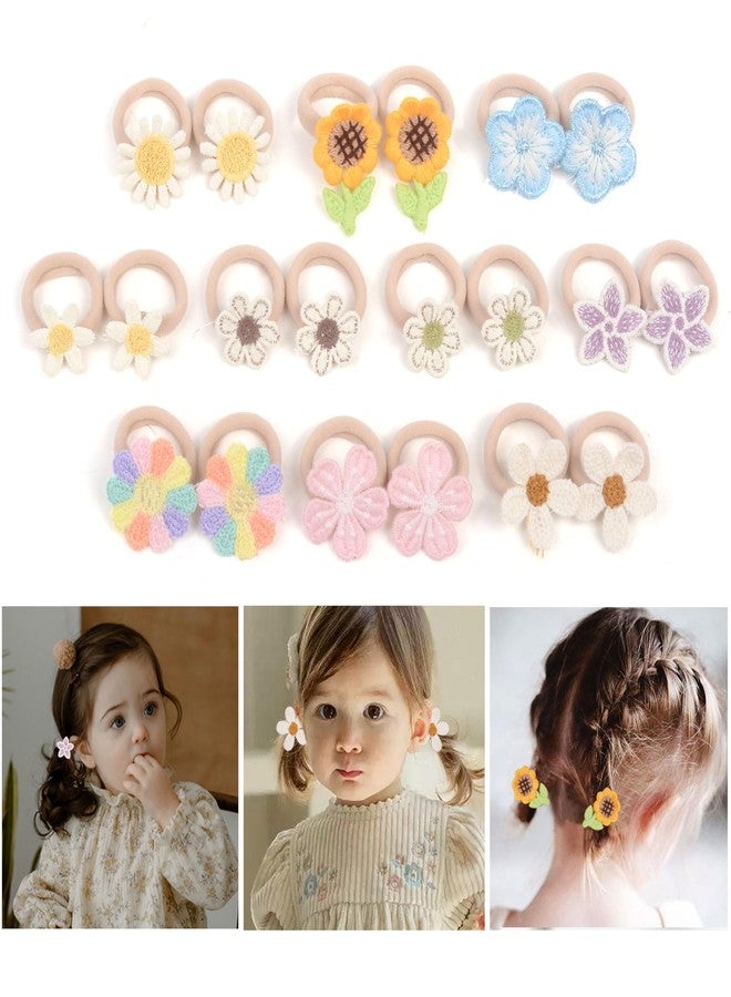 BIANHUAN 20 Pcs Toddler Hair Ties, Girls Hair Accessories Baby Hair Bows Cute Flower Hair Ties Little girls Hair Accessories for Thick Hair, Candy Colors - Image 1
