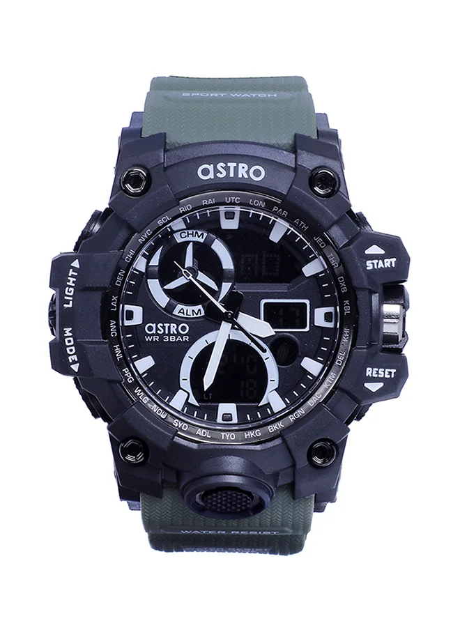ASTRO Astro Men's Watch, Analog-Digital Display and Plastic Strap - A20808-PPHB, Green