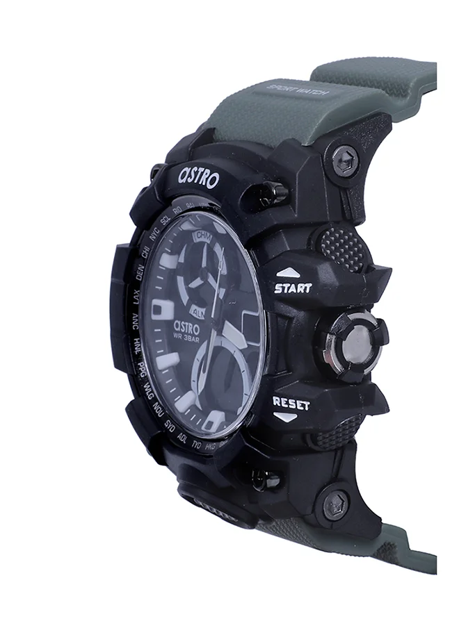 ASTRO Astro Men's Watch, Analog-Digital Display and Plastic Strap - A20808-PPHB, Green