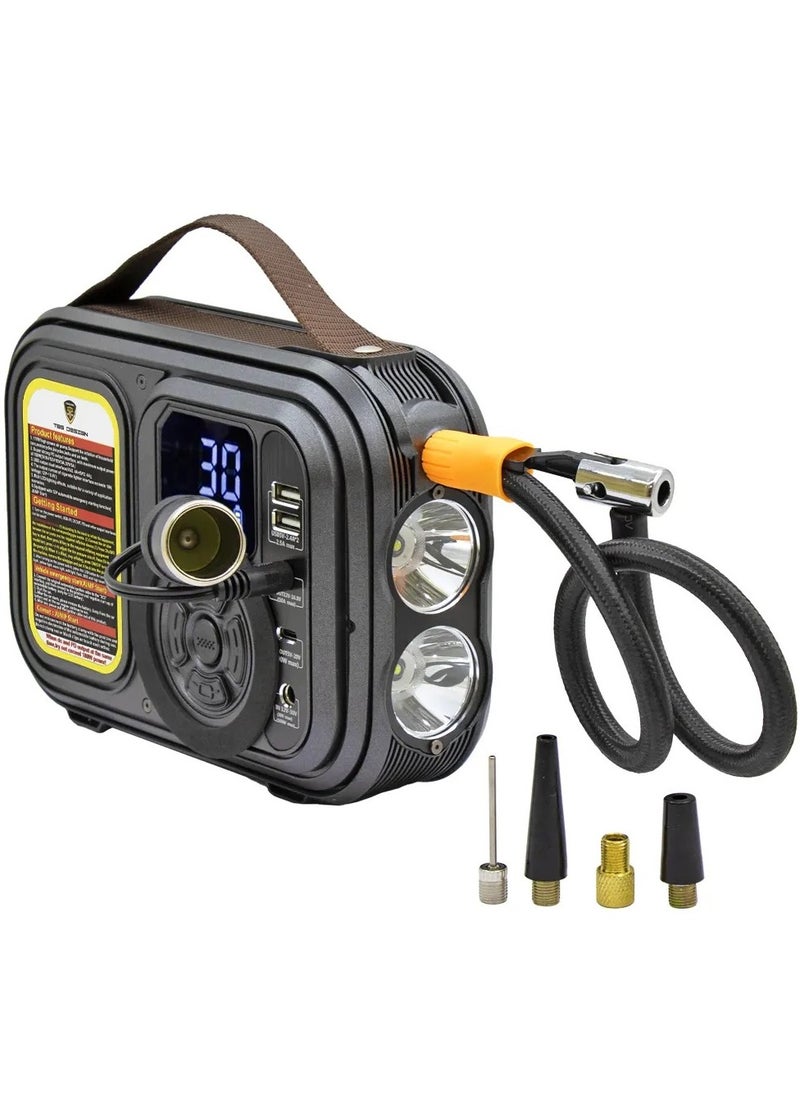 TBS DESIGN New TBS-20A (5in1) Fast Air Pump For Inflatables 20A 12V Car Jump Starter 20800mAh Power Bank 6 Modes LED Camping Light High Beam Flashlight  - Image 3