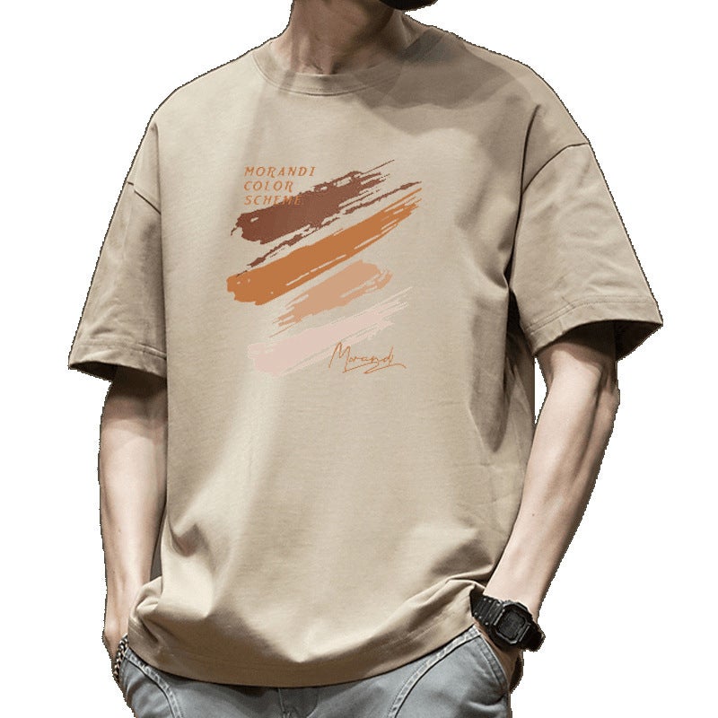 200g Heavy Weight Cotton Japanese Style Short Sleeve T-Shirt for Men - Image 5