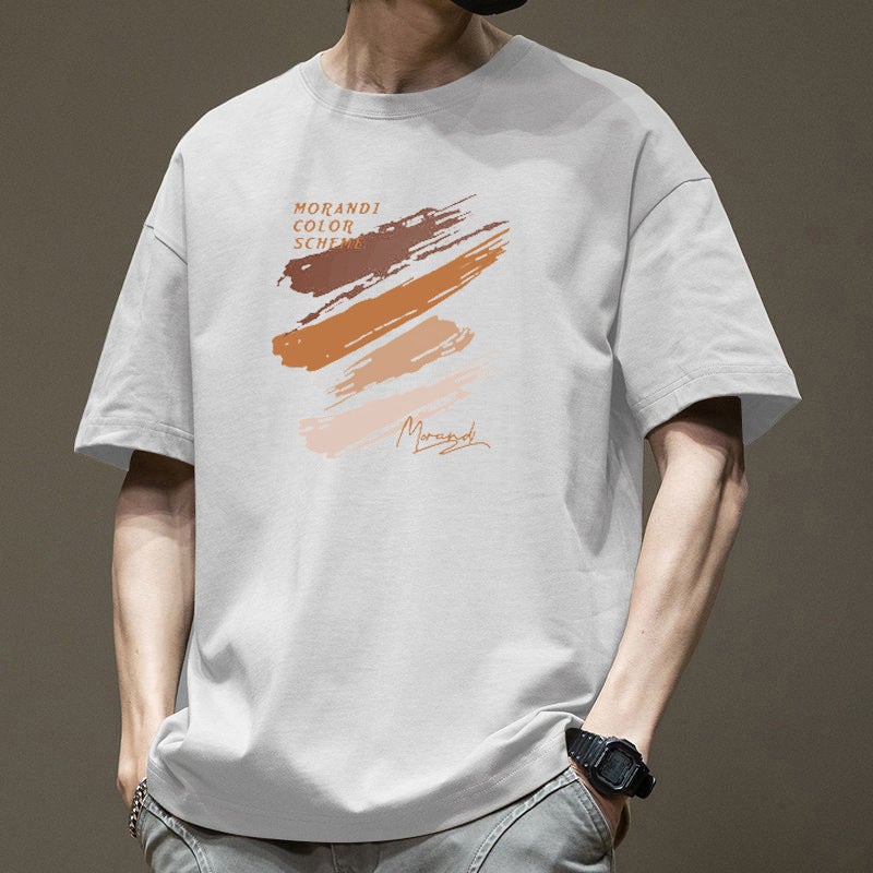 200g Heavy Weight Cotton Japanese Style Short Sleeve T-Shirt for Men - Image 4
