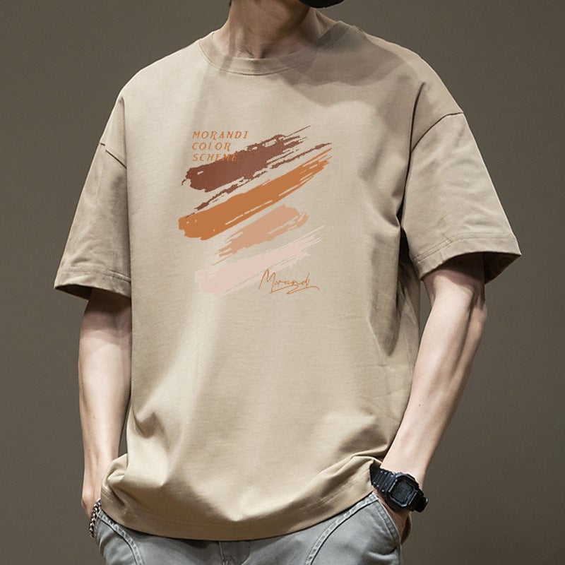 200g Heavy Weight Cotton Japanese Style Short Sleeve T-Shirt for Men - Image 1