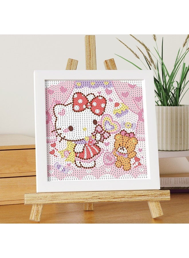 مجموعة أدوات رسم الماس الكرتونية للأطفال مع إطار - مجموعة أدوات رسم الماس الكرتونية للأطفال، فنون الأحجار الكريمة اللطيفة للأطفال من سن 4 إلى 12 عامًا، مجموعات أحجار الكريستال سهلة الصنع للأطفال والبنات والأولاد كهدية - Image 5