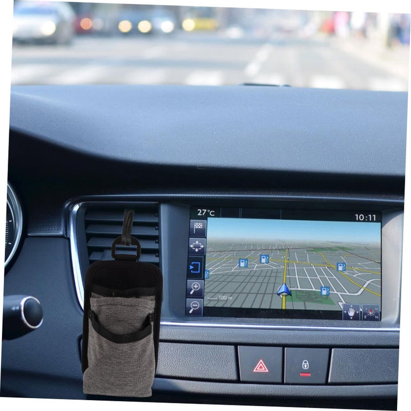Car Vent Organizer For Sunglasses Phone Cards Grey Storage Holder Mount - Image 5