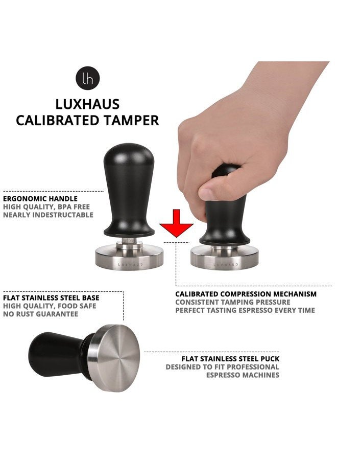 LuxHaus 53mm Calibrated Espresso Tamper - Coffee Tamper with Spring Loaded Flat Stainless Steel Base - Image 2