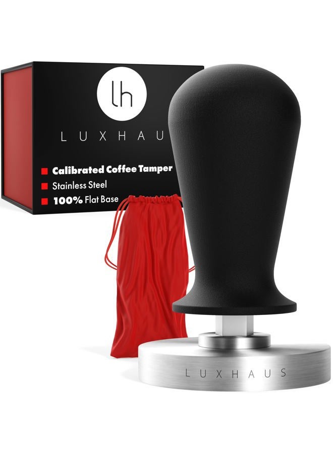 LuxHaus 53mm Calibrated Espresso Tamper - Coffee Tamper with Spring Loaded Flat Stainless Steel Base - Image 5