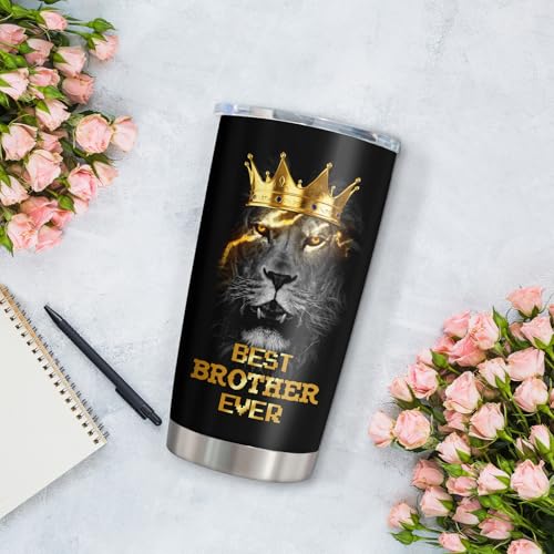 Muilzon Best Gifts for Brother, Fathers Day/Christmas/Birthday Gift for Brothers Adult Tumblers 20oz, Big Brother Gifts from Sister Coffee Mug, Funny Gift for Older/Little Brothers Cup - Image 5
