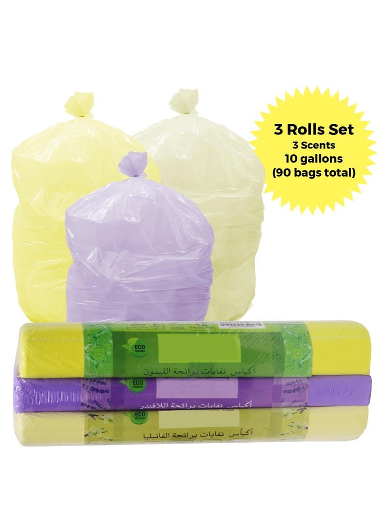 Home Smart Home Smart Fragrance Garbage Plastic Bags Pack of 3 Rolls Size 10 Gallons Good for Kitchen Home Garden and Outdoor Activity Total 90 PCs Fragrance Garbage Bags  - Image 5