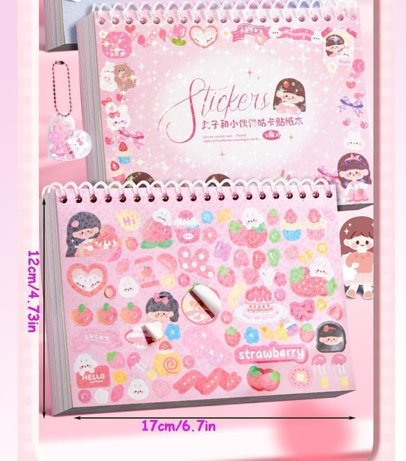 FAMOUS QUALITY Kawaii Stickers Book – 50 Sheets/4000 Stickers, Cartoon Theme Sticker for Girls, Cute Washi Sticker for Project, Japanese Style Decorative Sticker, Self-Adhesive (Maruko & Friends) - Image 5