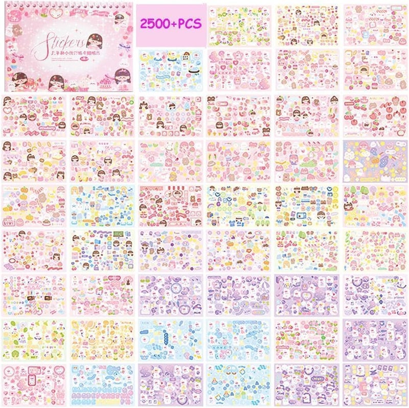 FAMOUS QUALITY Kawaii Stickers Book – 50 Sheets/4000 Stickers, Cartoon Theme Sticker for Girls, Cute Washi Sticker for Project, Japanese Style Decorative Sticker, Self-Adhesive (Maruko & Friends) - Image 4