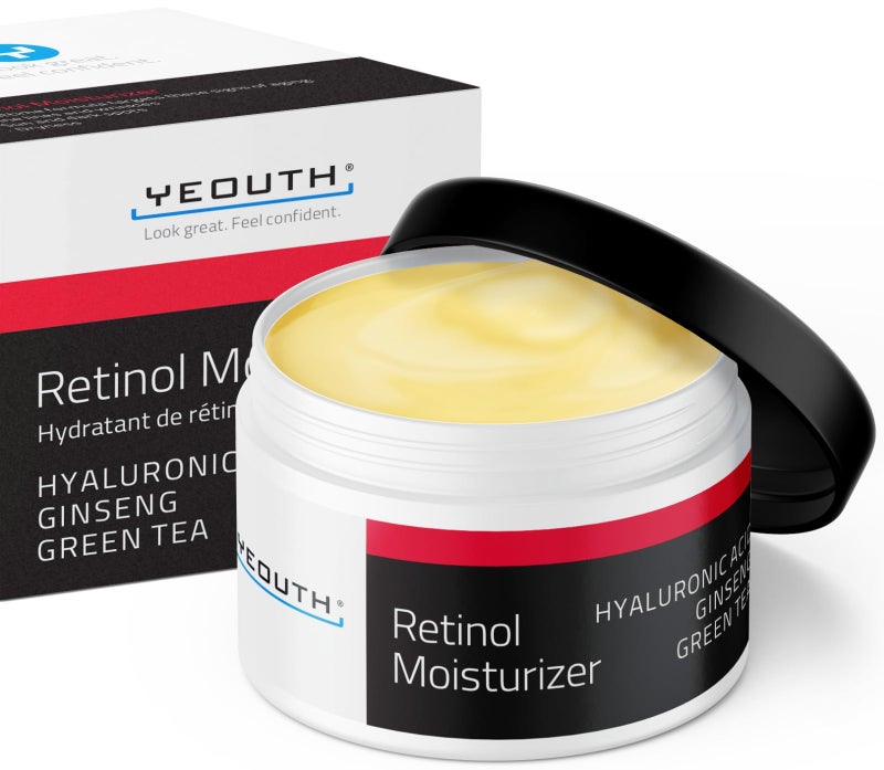 YEOUTH Retinol Cream for Face, Retinol Face Moisturizer for Women and Men with Hyaluronic Acid and Green Tea, Night Moisturizer for a Smoother Appearance 1oz - Image 1
