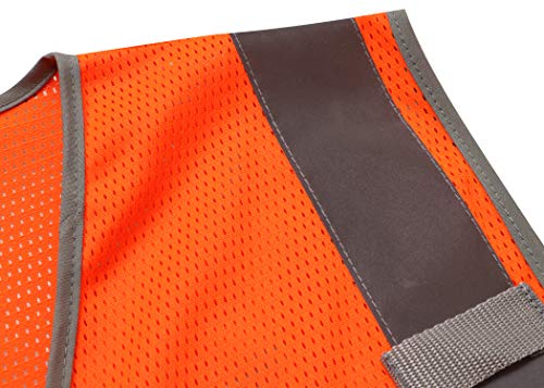 LOHASPRO Safety Vest High Visibility - Mesh Reflective Vest with Pockets for Men & Women - ANSI/ISEA Standards(Large, Orange 01) - Image 4