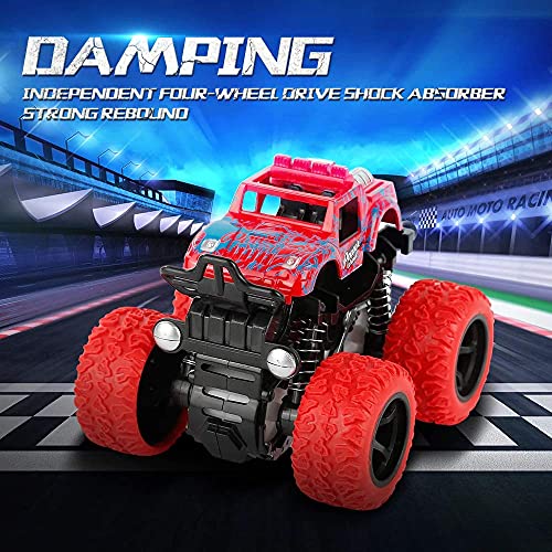 VGRASSP Mini Monster Trucks Friction Powered 360 Degree Stunt Cars for Kids - Push and Go Toddler Toys Inertia Car Toys (Stunt Car Pack of 2) - Image 3
