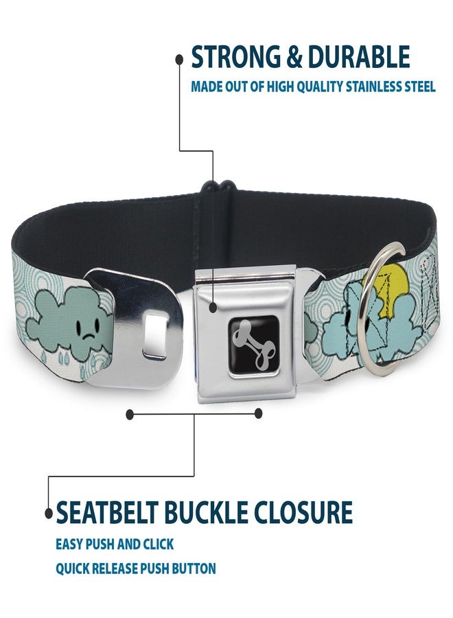 Buckle Down Dog Collar Seatbelt Buckle Cloudy Skies Rain Clouds White Blues 13 to 18 Inches 1.5 Inch Wide - Image 4