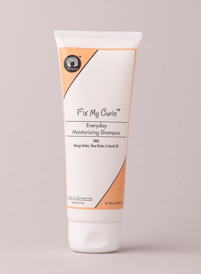 Fix My Curls Everyday Moisturizing Shampoo | 100GM/250GM | For Thick Curly, Wavy & Dry Hair Types | Low Lather, Kid Friendly, Sulphate Free Co-Wash | Cruelty, Paraben & Silicone Free| Anti-Itch & Soothing | Fix My Curls  - Image 1