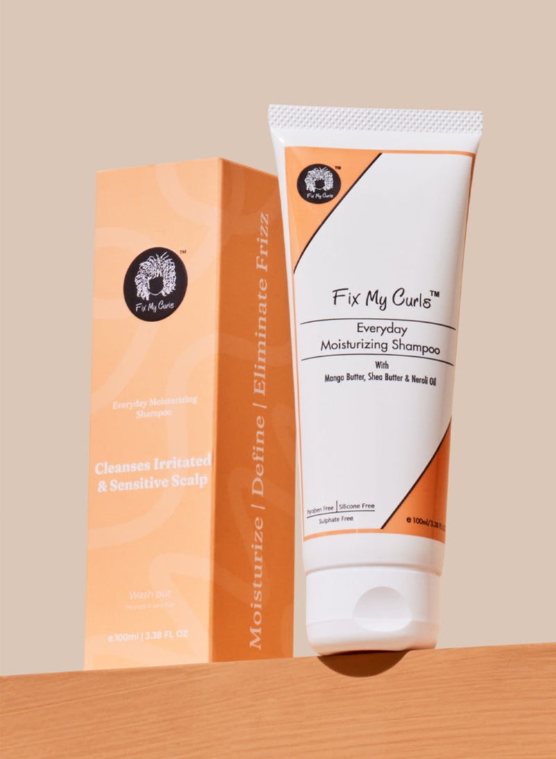 Fix My Curls Everyday Moisturizing Shampoo | 100GM/250GM | For Thick Curly, Wavy & Dry Hair Types | Low Lather, Kid Friendly, Sulphate Free Co-Wash | Cruelty, Paraben & Silicone Free| Anti-Itch & Soothing | Fix My Curls  - Image 2