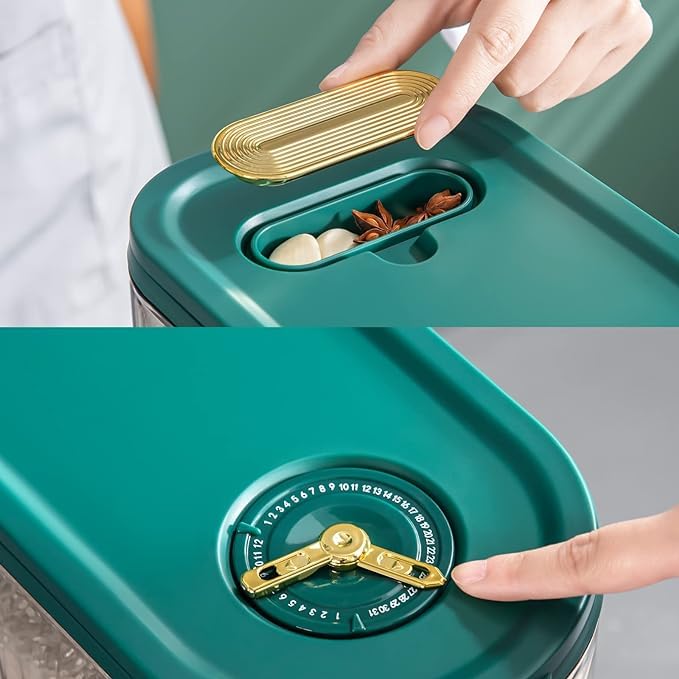 RELEMTRA Rice Bucket With Measuring Cup Airtight Rice Dispenser Large Capacity Cereal Storage Container For Kitchen Organization Ideal For Rice Soybeans Corn Oatmeal - Image 4