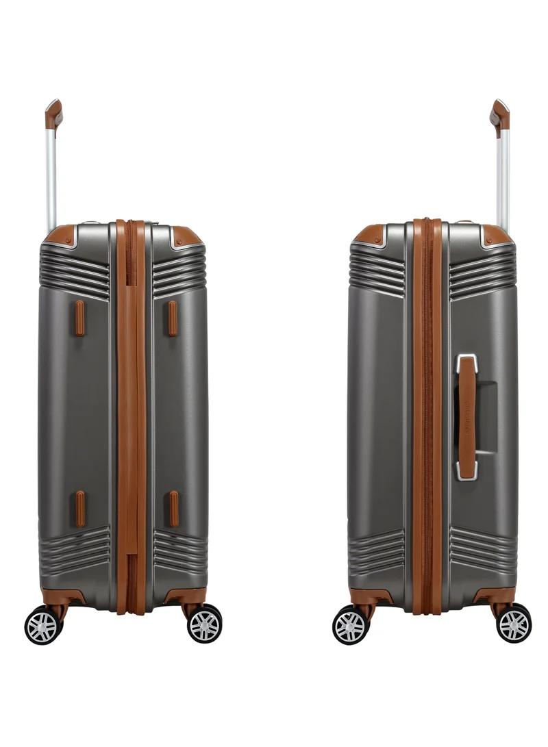 eminent Hard Case Travel Bag Medium Luggage Trolley Polycarbonate Lightweight Suitcase 4 Quiet Double Spinner Wheels With Tsa Lock KK10 Gold Grey
