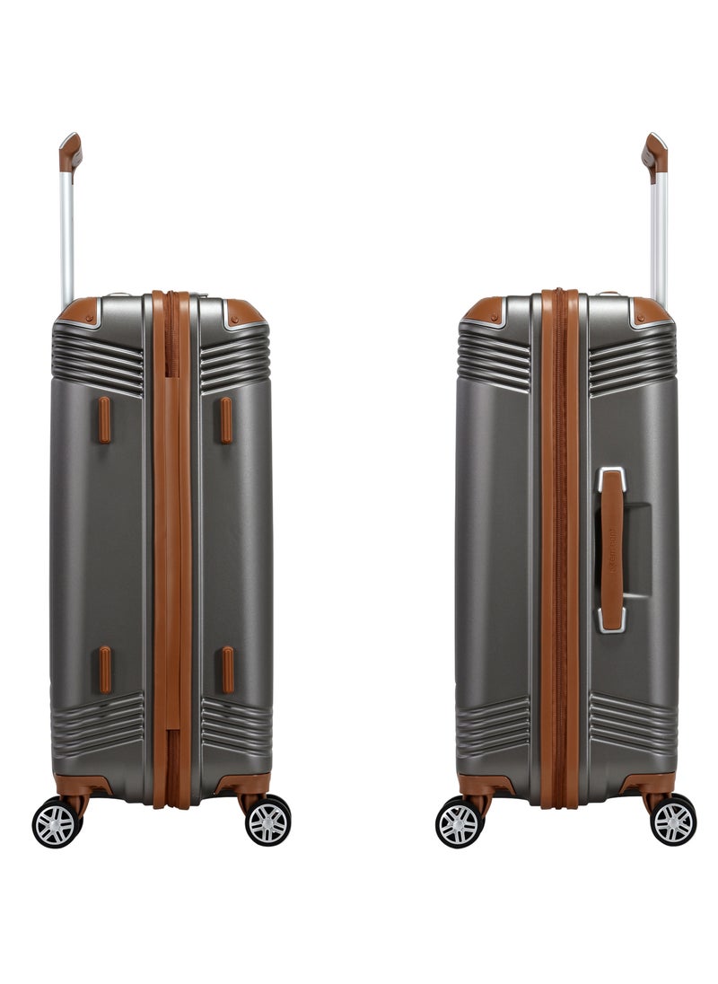 eminent Hard Case Travel Bag Medium Luggage Trolley Polycarbonate Lightweight Suitcase 4 Quiet Double Spinner Wheels With Tsa Lock KK10 Gold Grey  - Image 3