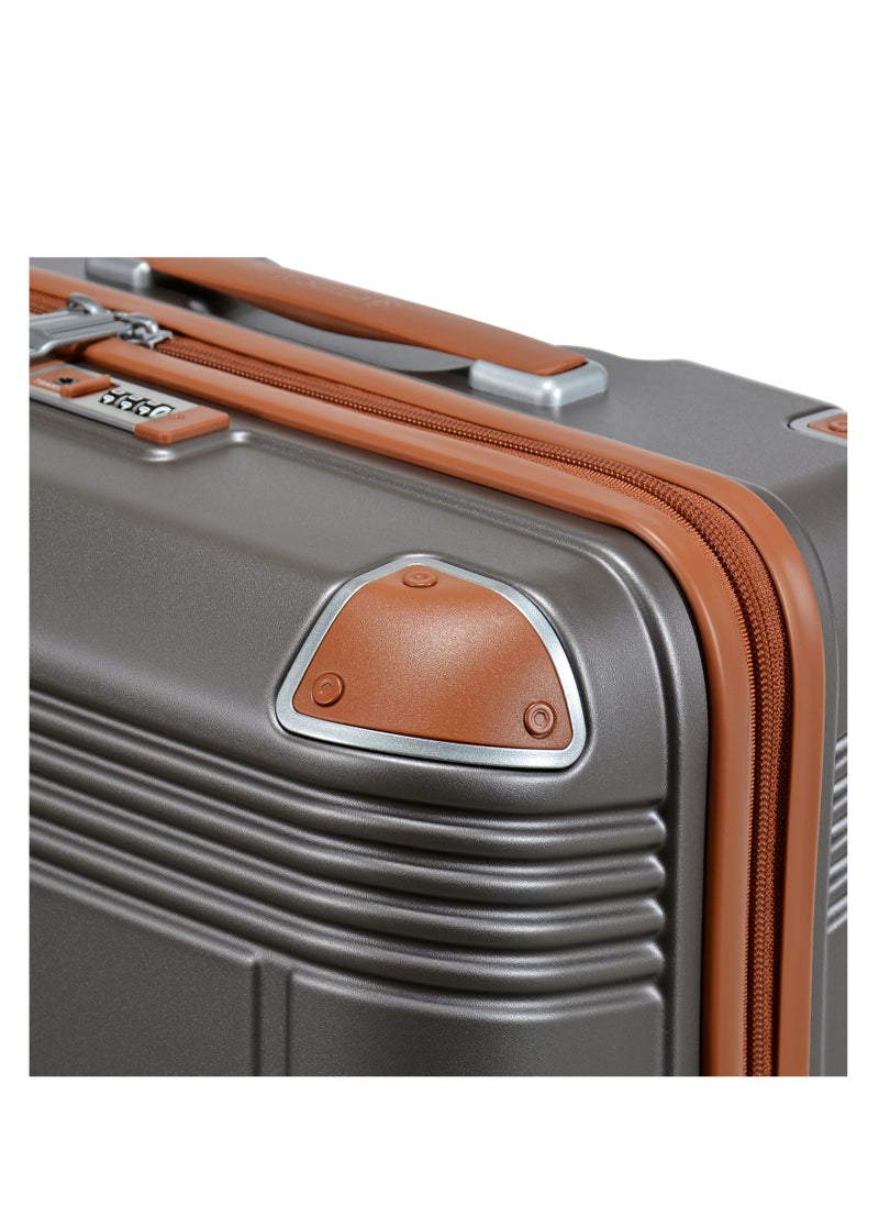 eminent Hard Case Travel Bag Medium Luggage Trolley Polycarbonate Lightweight Suitcase 4 Quiet Double Spinner Wheels With Tsa Lock KK10 Gold Grey  - Image 5