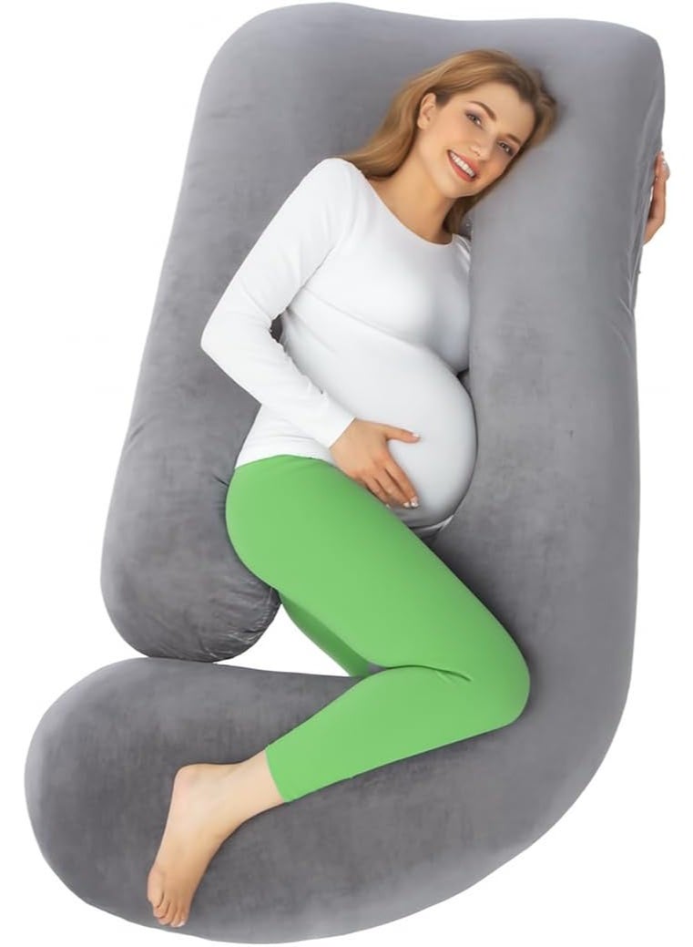 Pregnancy Pillow, Full Body Maternity Pillow for Pregnant Women, Sleeping Support for Back, Hips, Legs, Belly, Pain Relief, Ergonomic Orthopedic Cushion (Grey) - Image 1