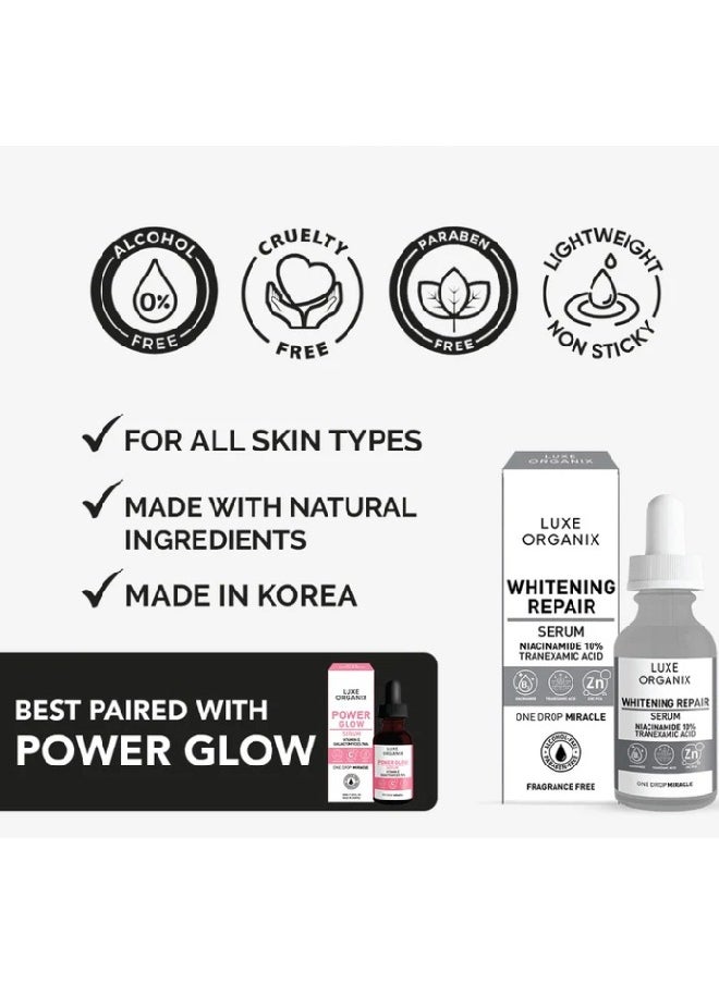 LUXE ORGANIX - Luxe Whitening Repair Ultra Light Glow Serum 30ml - Image 1