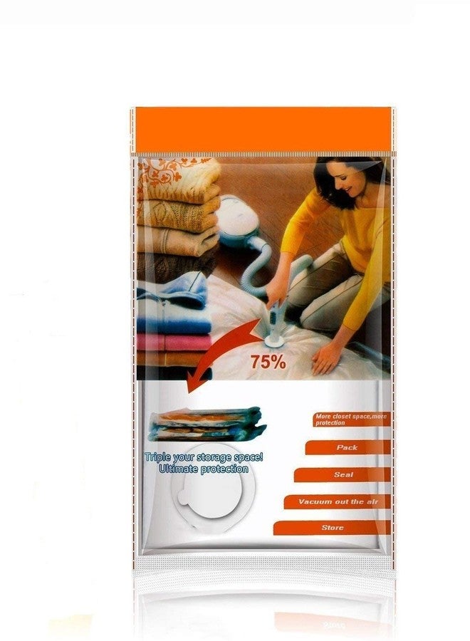 PAVITYAKSH Vacuum Bags Reusable Space Saver Quit Vacuum Plastic Storage Bag for Clothes, Blankets, Home & Travel , Compression Sealer Bags Pack of 6, SIZE (50 cm x 60 cm) - Image 2