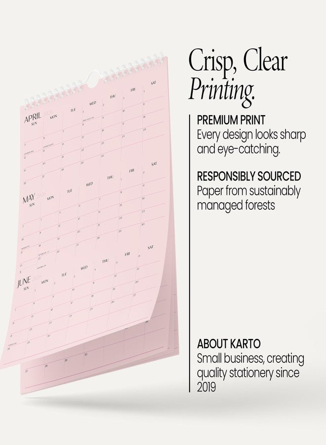 Karto 3 Month Wall Calendar 2026 - Vertical 11x17 inch January 2026 to June 2027 - Boost Your Productivity and Easy Planning with the Aesthetic Monthly Calendar - All Pink - Image 3