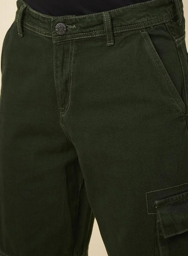 HIGH STAR HIGH STAR Mid Rise Plain Cargo Jeans