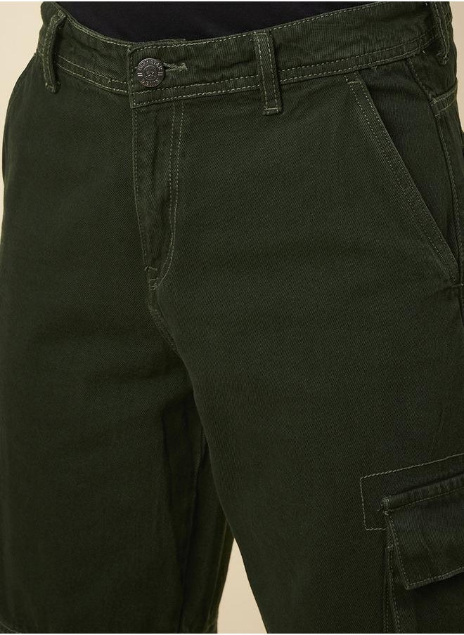 HIGH STAR - Mid Rise Plain Cargo Jeans by Styli - Image 1