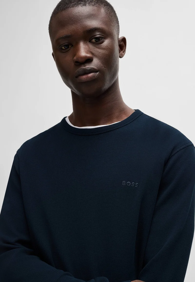 BOSS Cotton-blend T-shirt with waffle structure