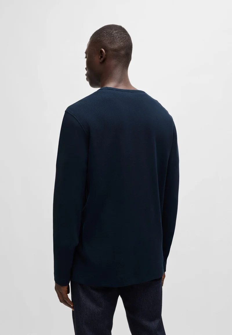 BOSS Cotton-blend T-shirt with waffle structure